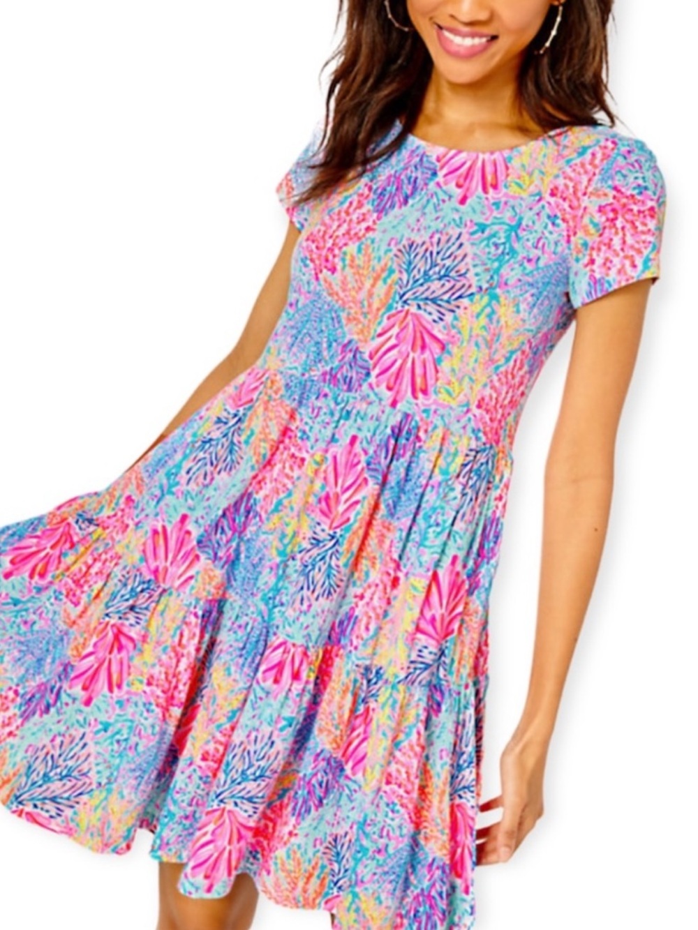 Lilly Pulitzer Geanna Swing Dress Multi Splashdance Size XL